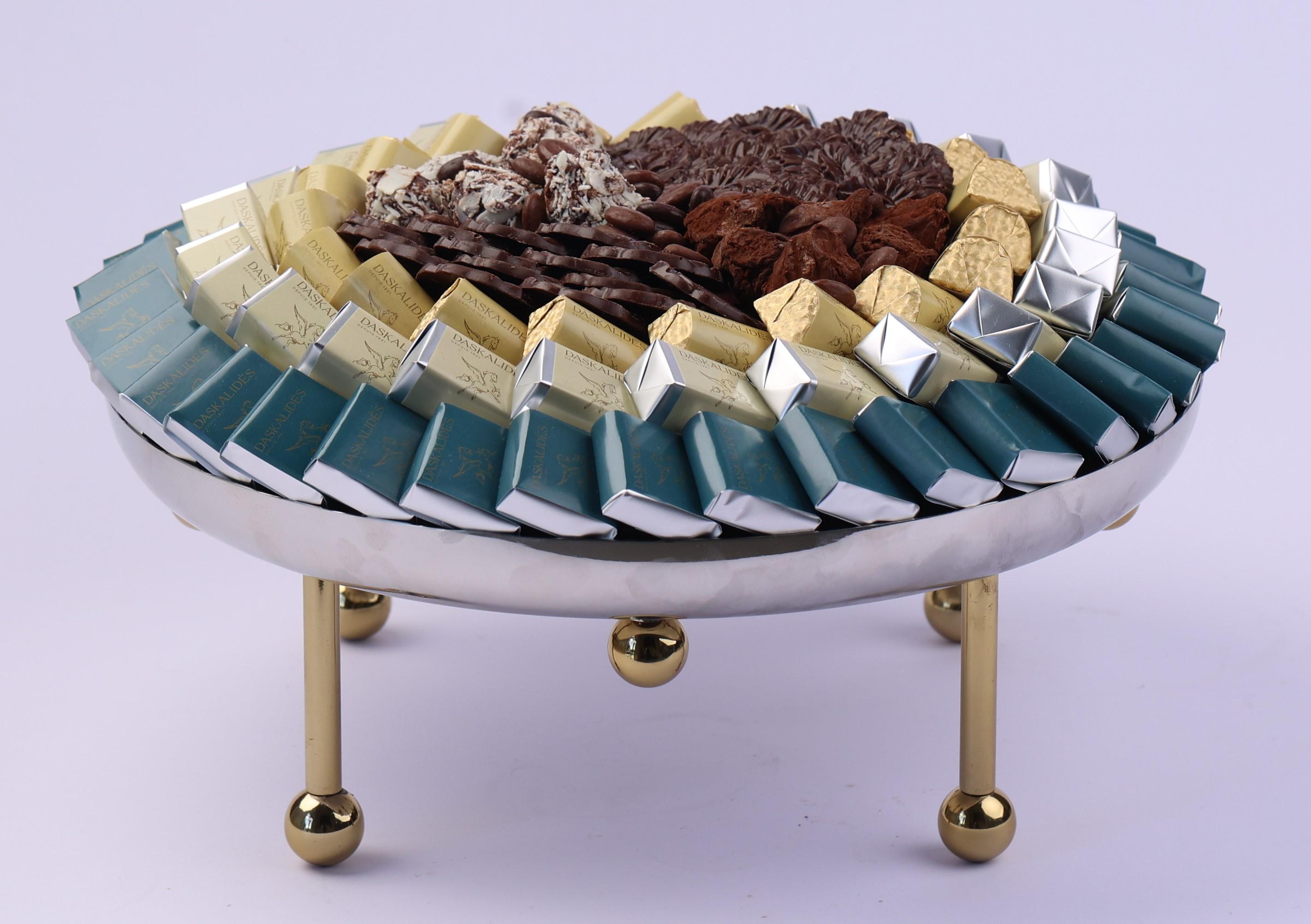 Plateau oval design en inox sur pieds chromés GM -1,5kg