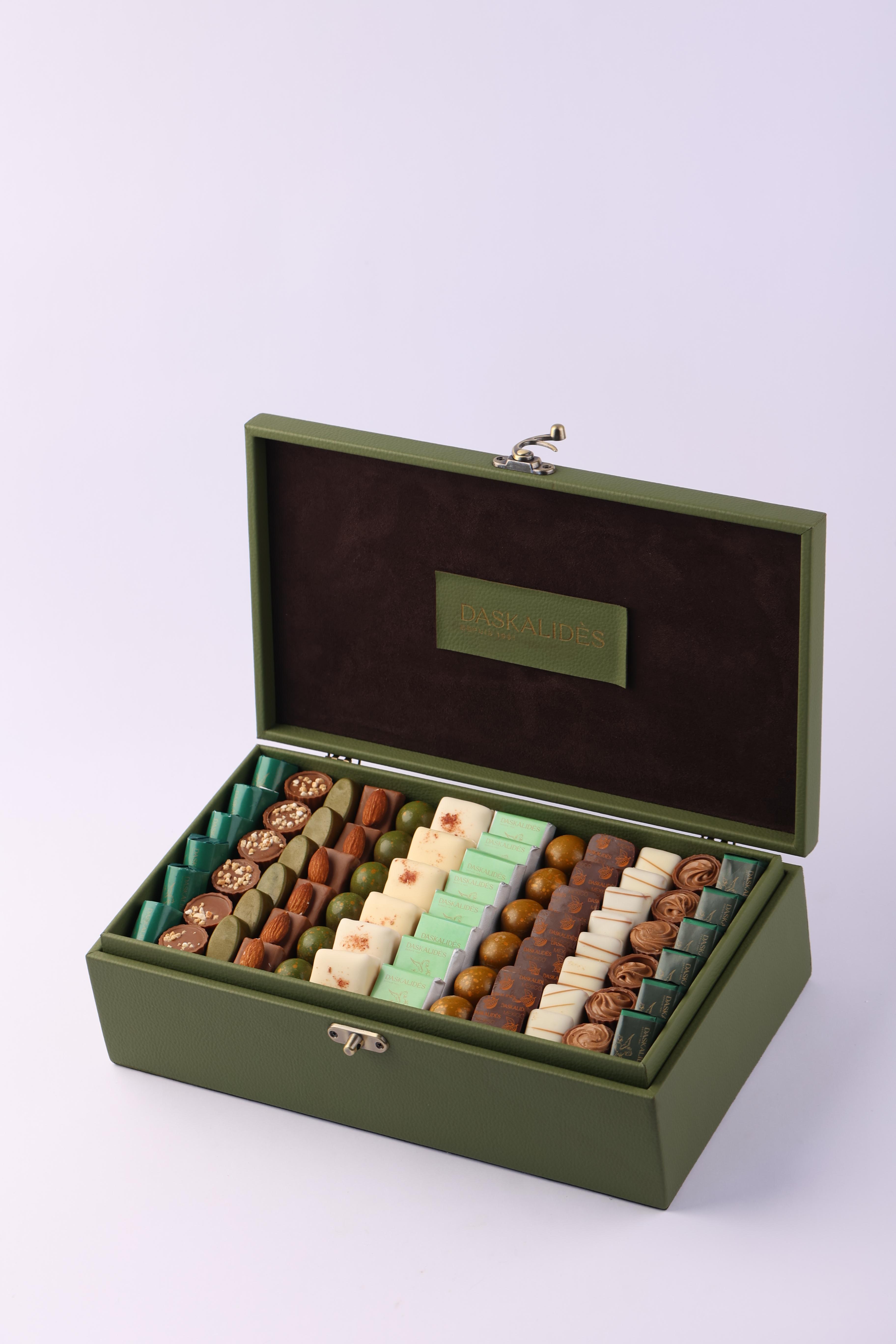 Coffret Prestige revêtement en simili cuir vert olive GM -1,2kg