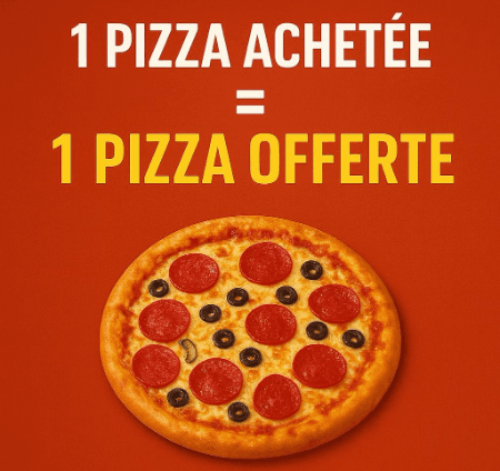 Pizza familiale Acheté = Pizza Mini OFFERTE