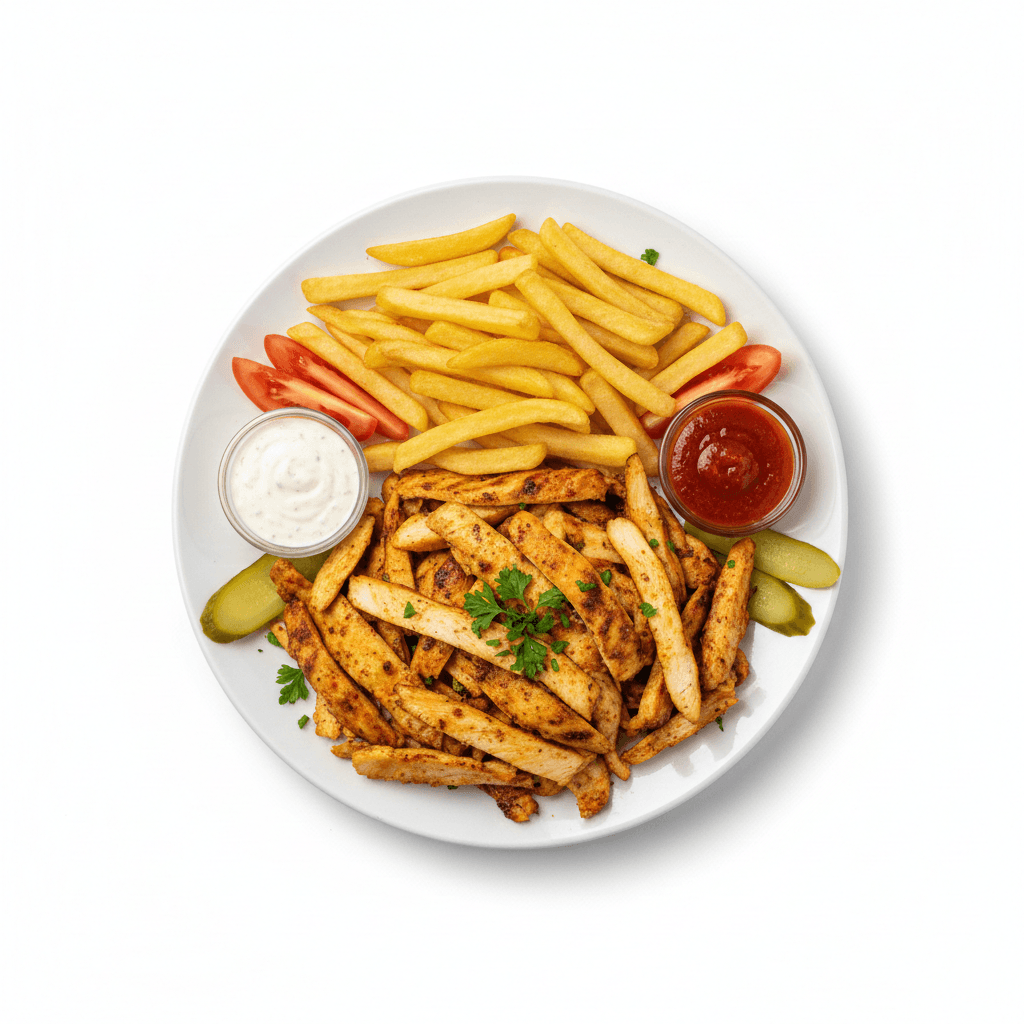 Assiette Shawarma Poulet avec frites