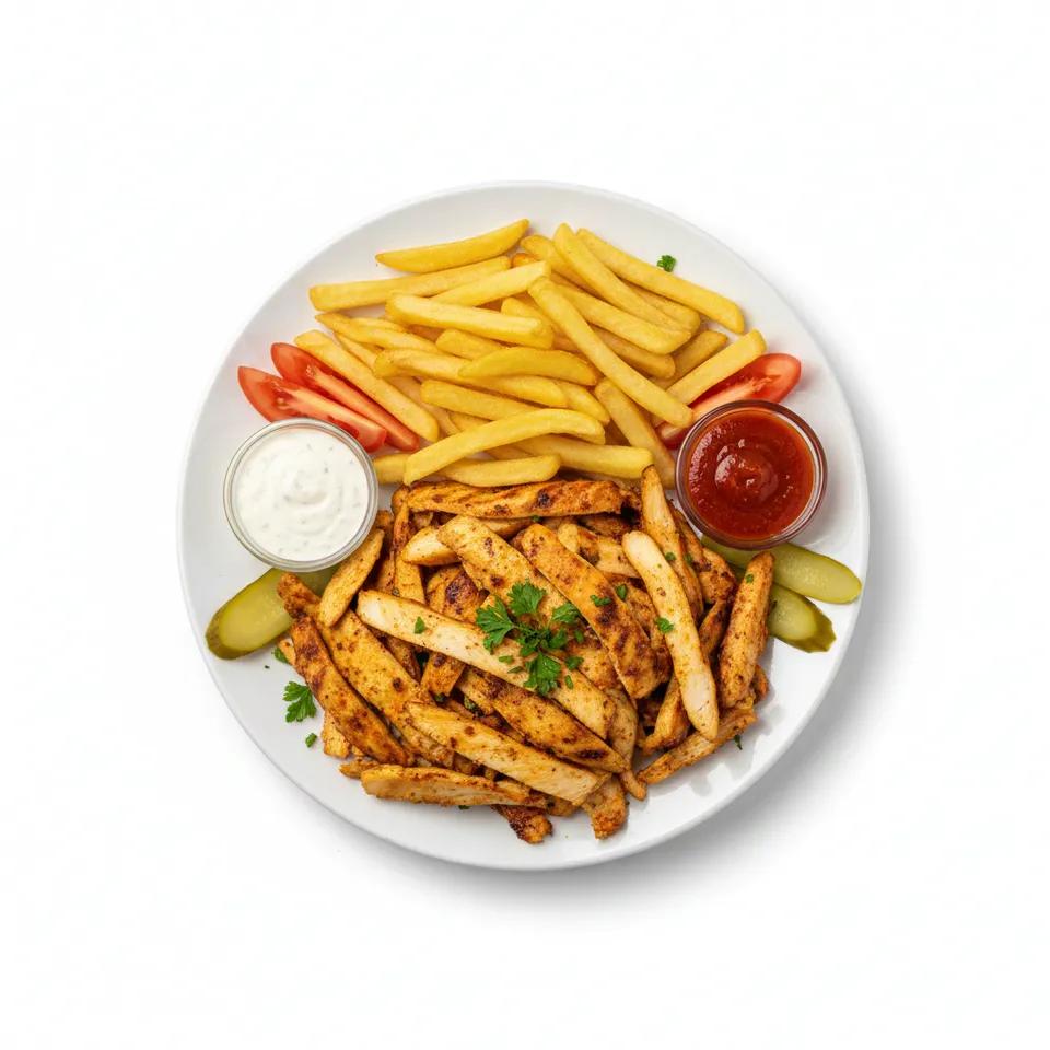 Assiette Shawarma Poulet avec frites