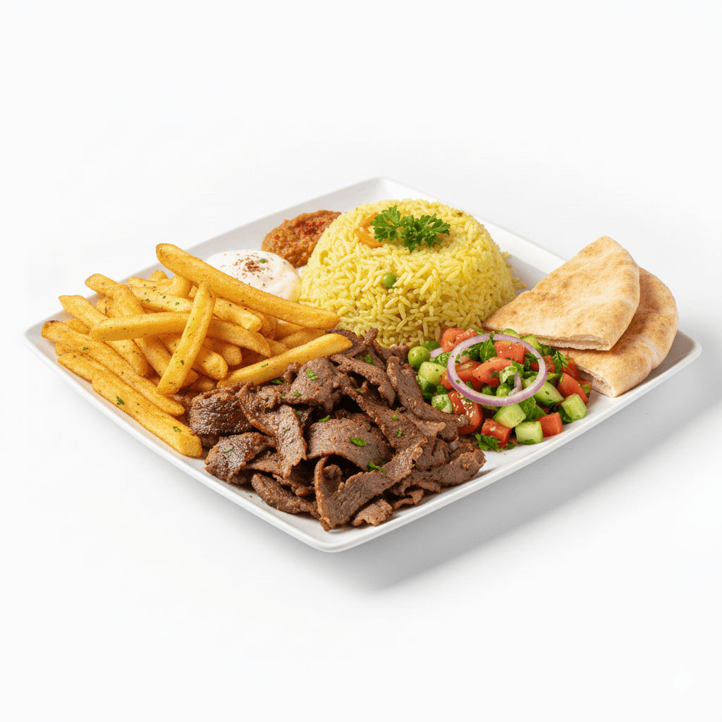 Assiette Shawarma Viande avec frites
