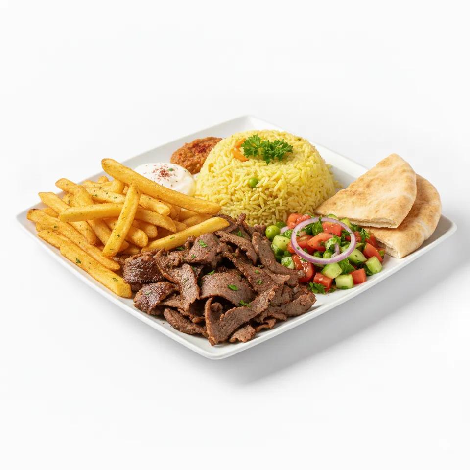 Assiette Shawarma Viande avec frites