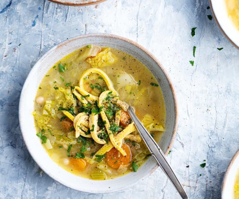 Soupe aux Légumes de Mer et au Œufs