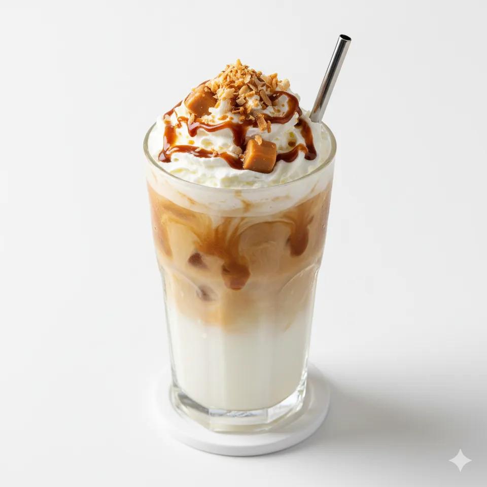 Latté Glacé Coco Et Au Caramel