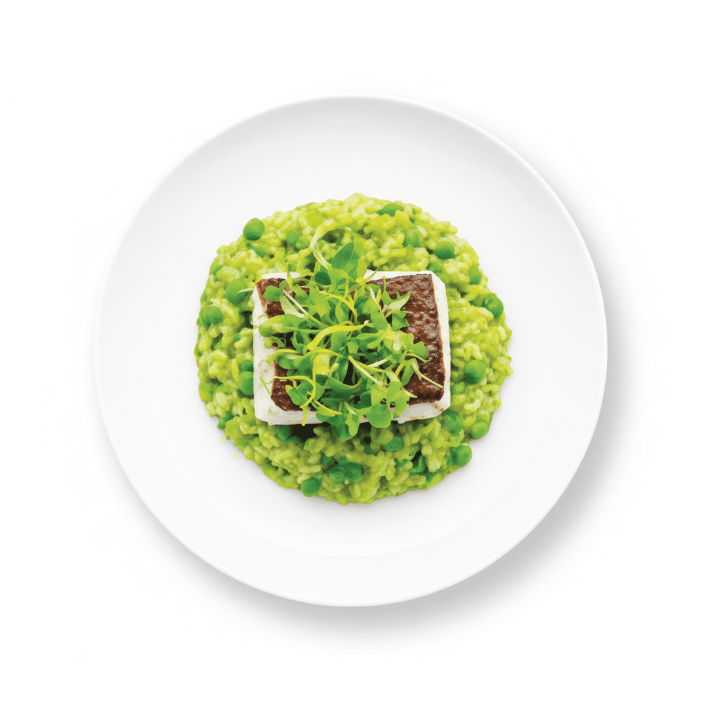 Risotto pesto poisson blanc