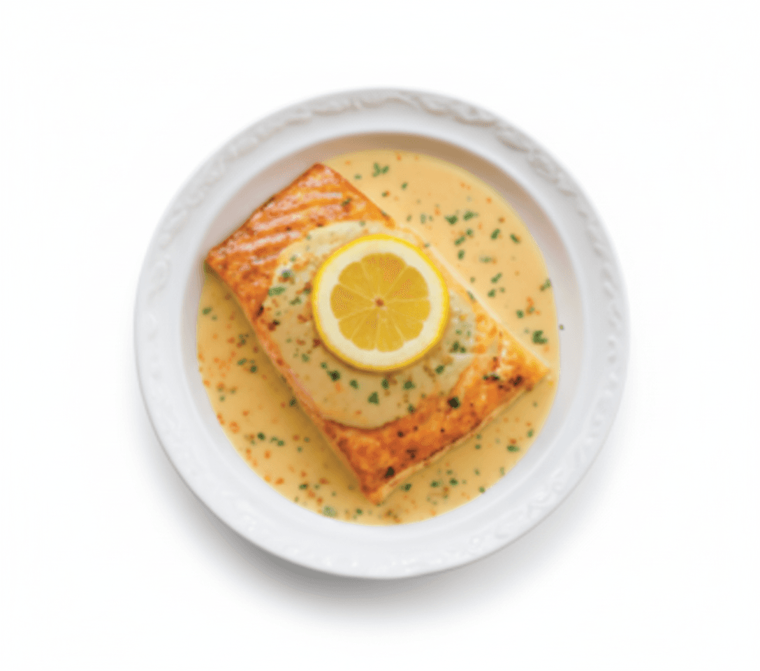 Saumon Champignon sauce crémeuse citronnée