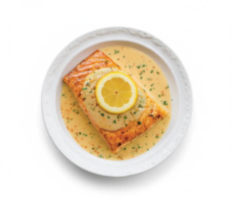 Saumon Champignon sauce crémeuse citronnée