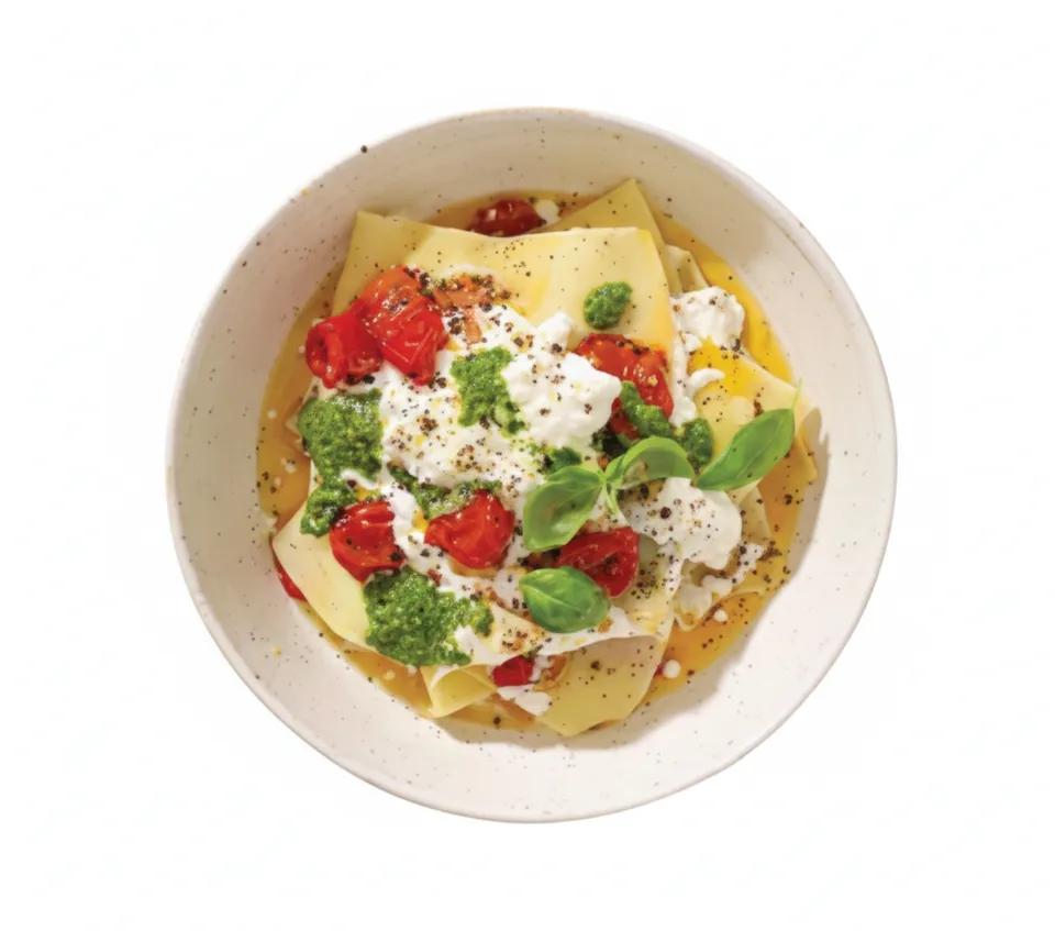 Cold lasagna smoked salmon