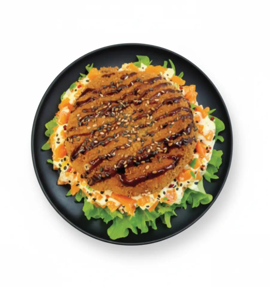 Sushi burger saumon