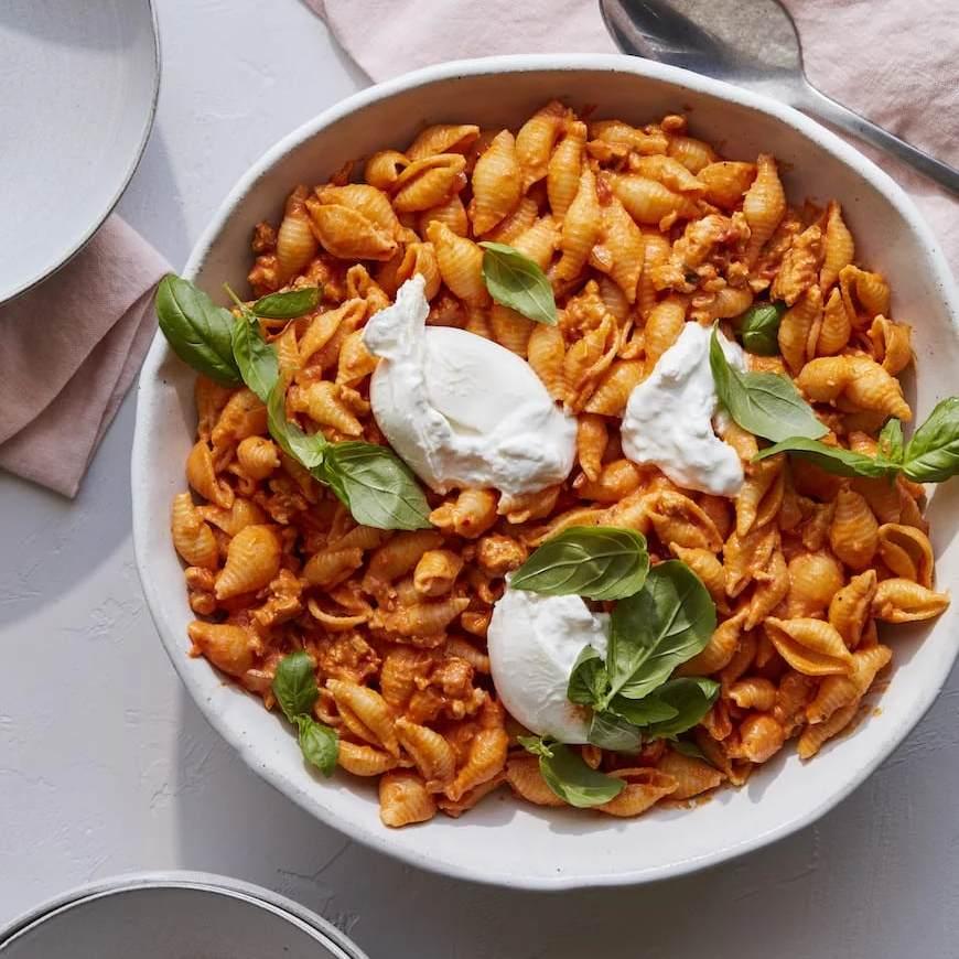 Pink Pasta à la Burrata