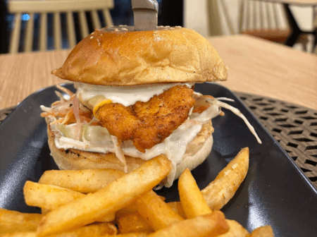 Fried Chicken Coleslaw Burger