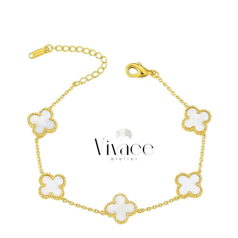 Gourmette Vivace Van Cleef Blanc