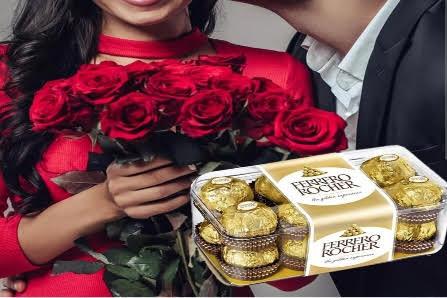 Bouquet de fleur avec chocolat Ferrero