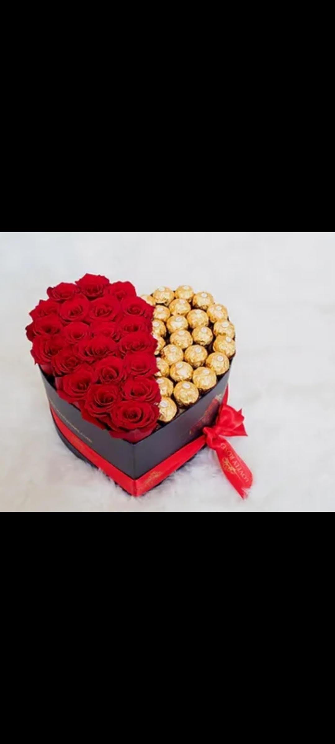 Box de cœur avec chocolat Ferrero