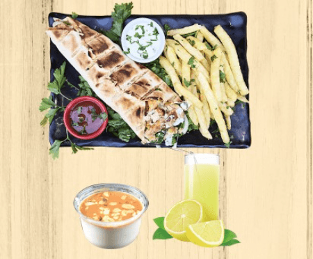 Shawarma Poulet + Mihalabia + Jus De Citron