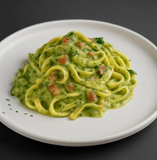 Pasta au pesto avec poulet fumé