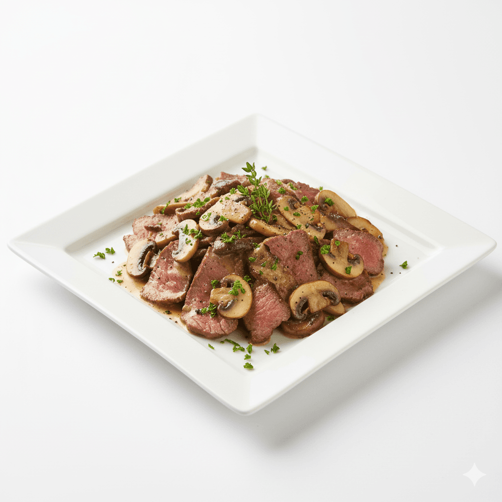 Plat Emencé De Bœuf Aux Champignons