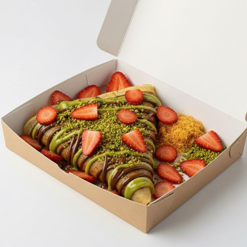 Crêpe Fraise Kunafa Pistache Nutella