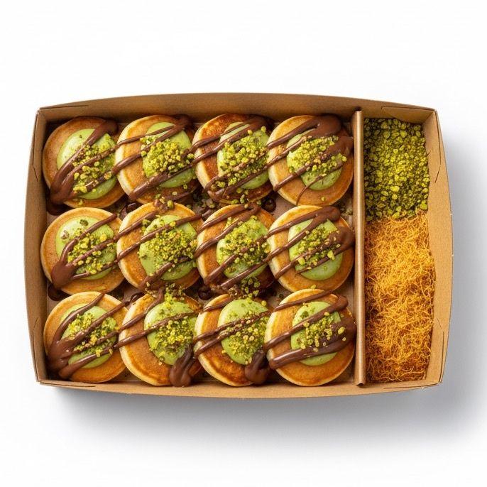 Mini Pancakes Kunafa Pistache Nutella