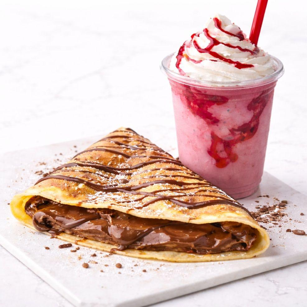 Crêpe Nutella + Frappes Fruit Rouge