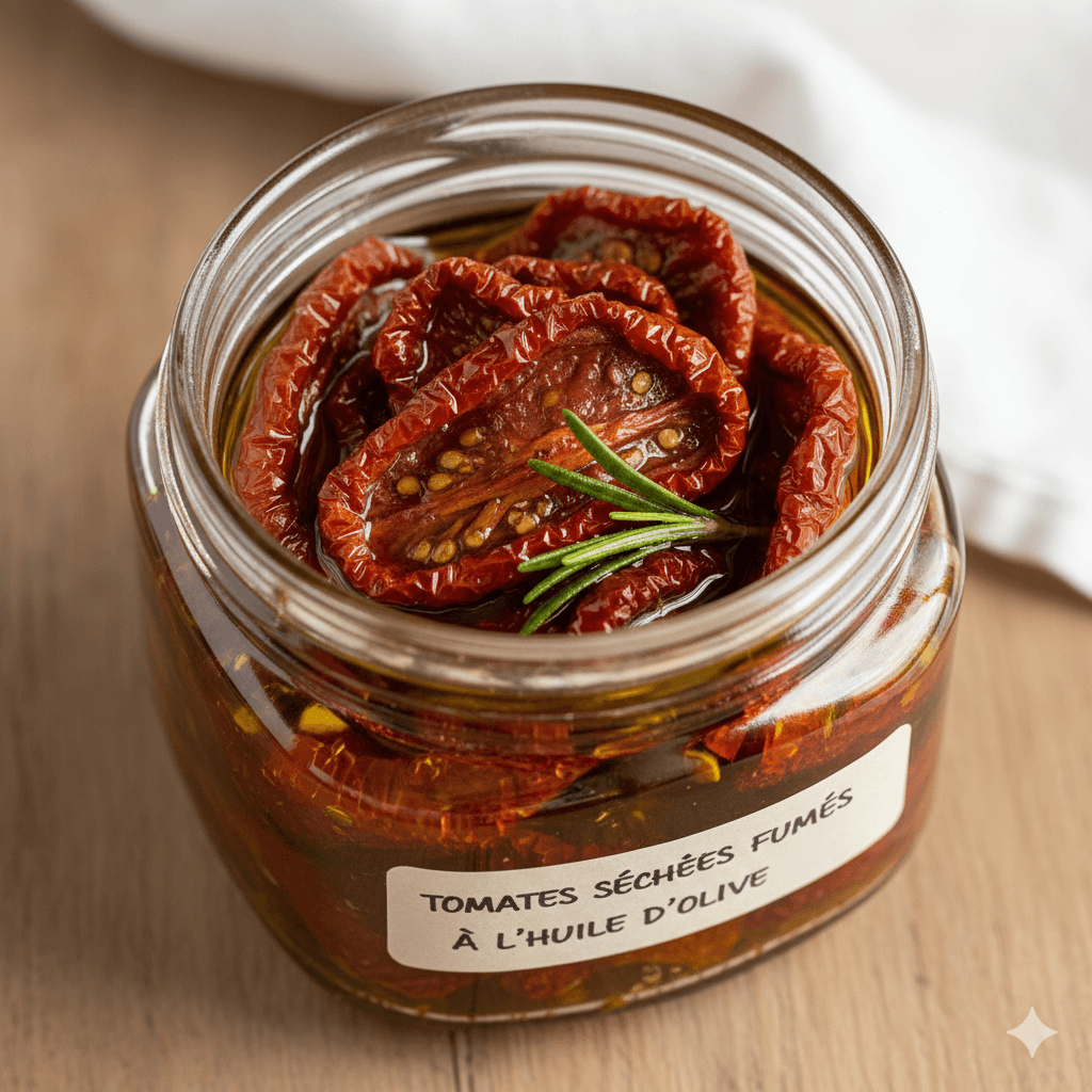 Tomate séchée fumée à l'huile d'olive