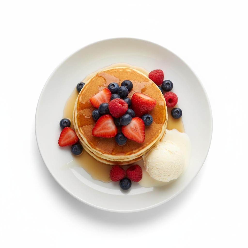 Pancakes aux fruits & glace