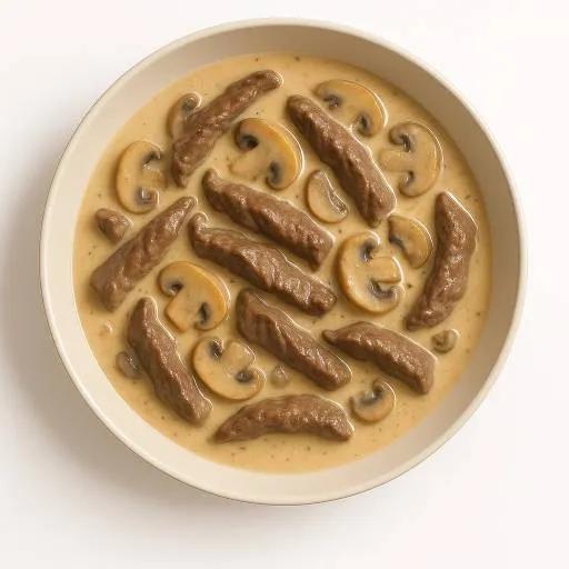 Plat Beef Stroganoff