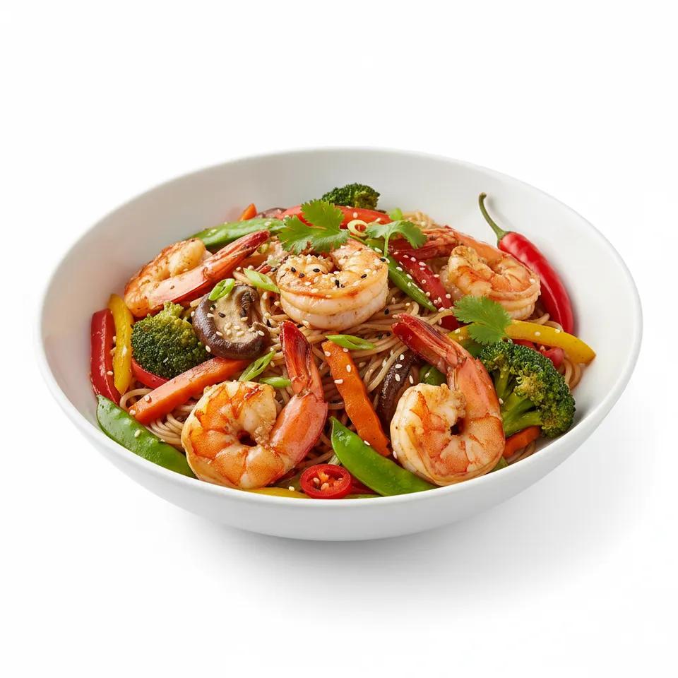 Wok Crevettes Marinées