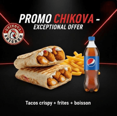 Tacos Crispy +Frites +Orangina