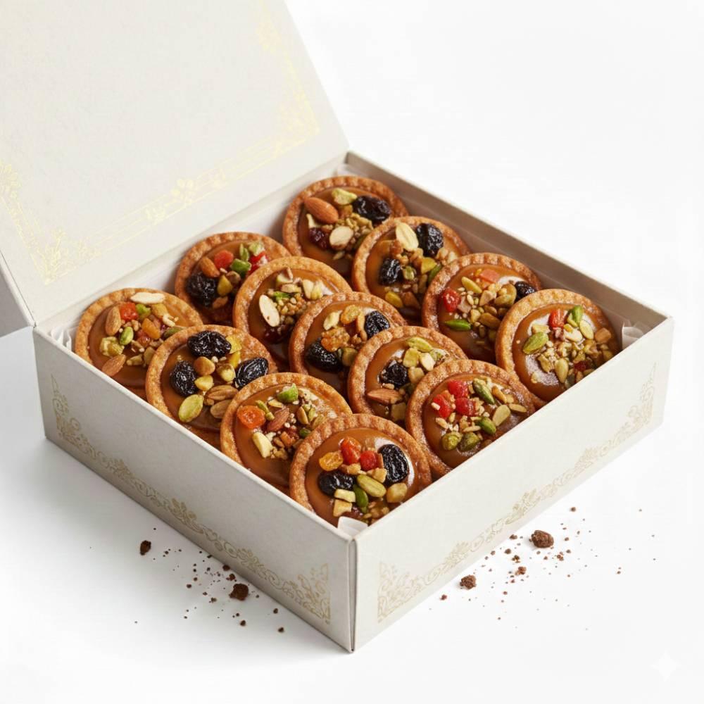 Boîte de Mini-Tartelettes Caramel & Fruits Secs