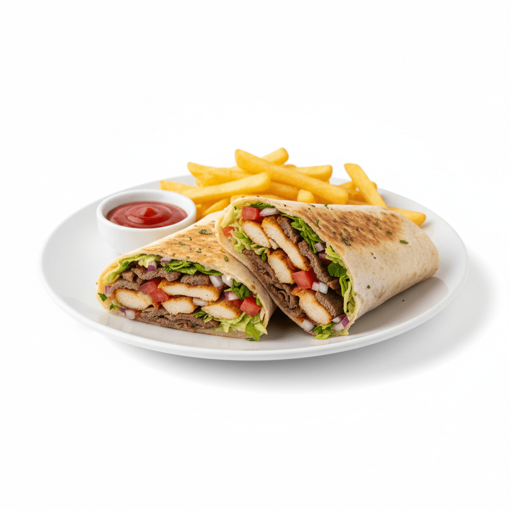 Sandwich Chawarma Mixte+Frites
