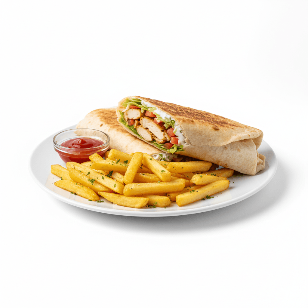 Sandwich Chawarma Poulet+ Frites