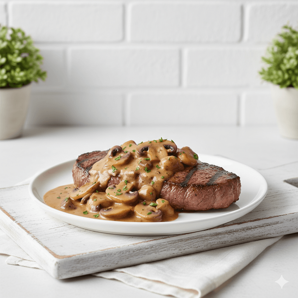 Steak à la sauce Champignon