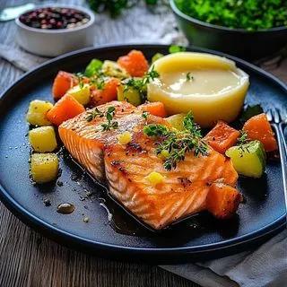 Pavé De Saumon Avec Garniture
