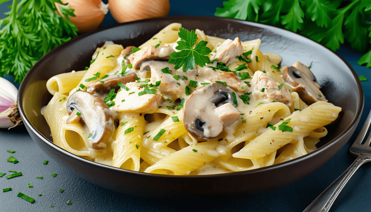 Pâtes Poulet Champignons