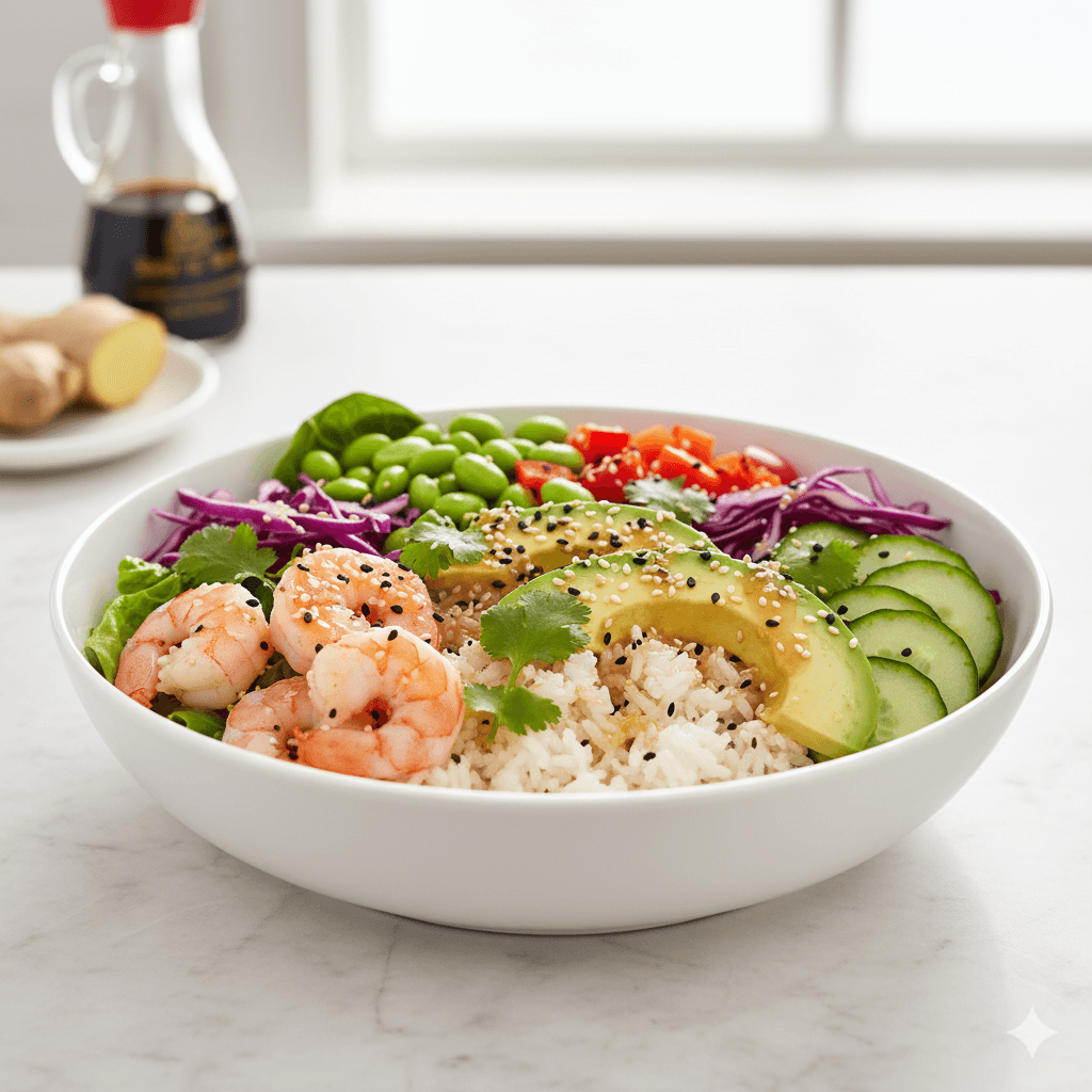 Poke bowl aux crevettes