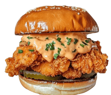 Burger Poulet Pané + Pommes de Terre panées