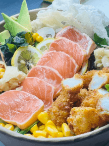 Salade saumon crevettes