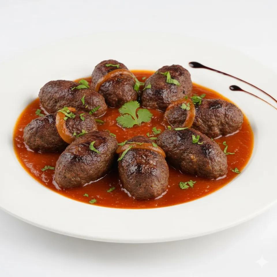 Plat Kefta en sauce