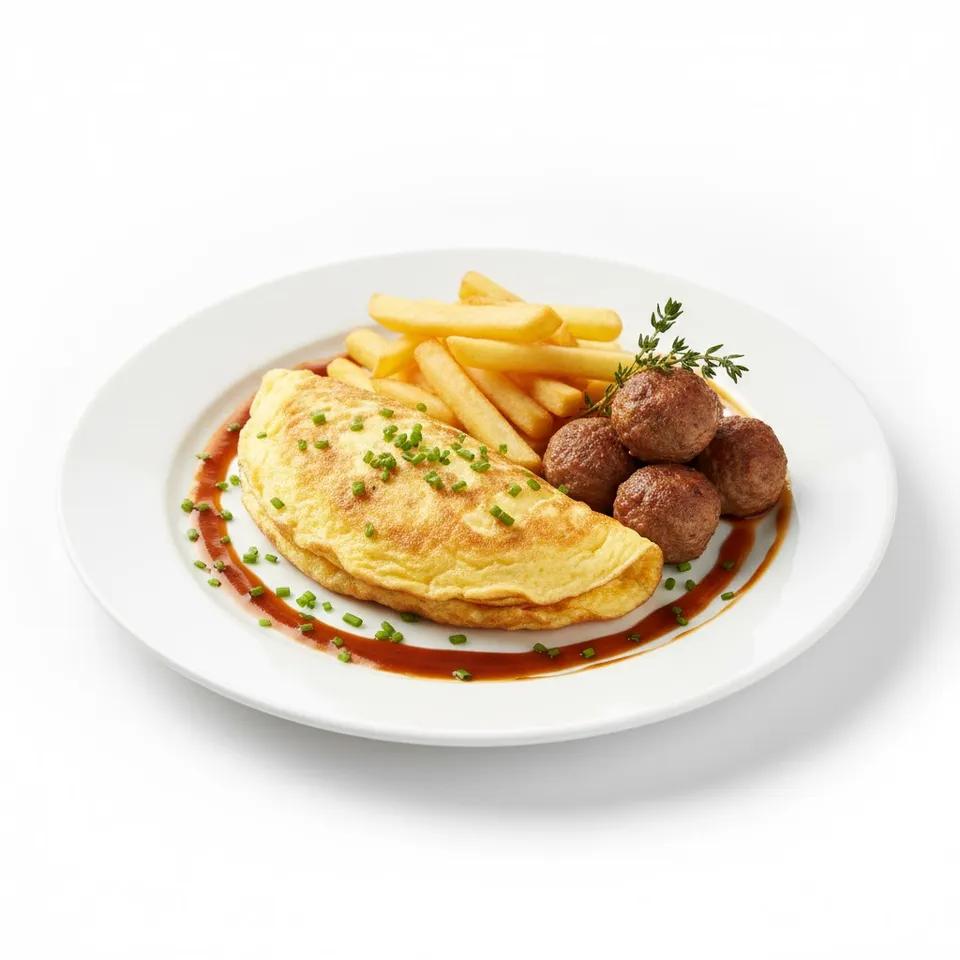 Plat Frites Omelette - Viande Hachée