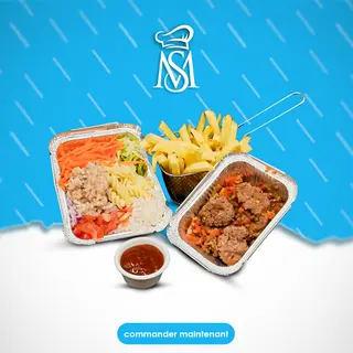 Plat Viande Hachée + Frites + Salade