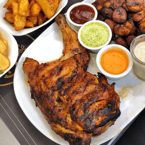 Box 2 half grilled chicken +topping+2boissons