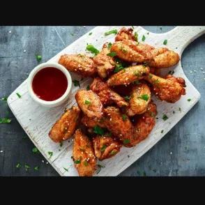 Box 10 pieces grilled chicken wings + garnish + fries +drink