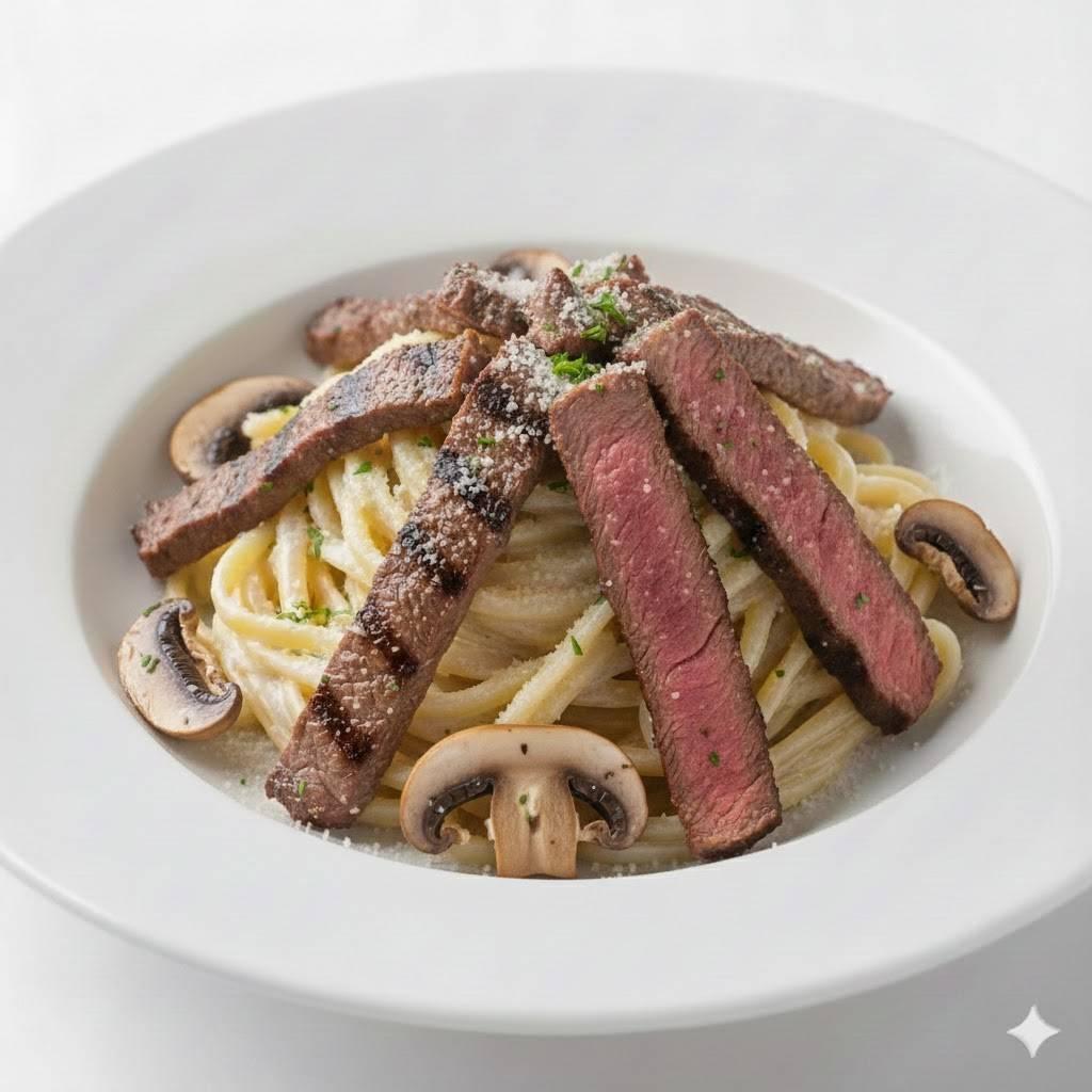 Fettuccine Alfredo Corne Fungo