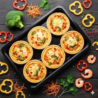Quiches légumes crevettes cuites congelées