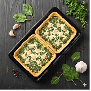 Quiches saumon épinard cuites congelées
