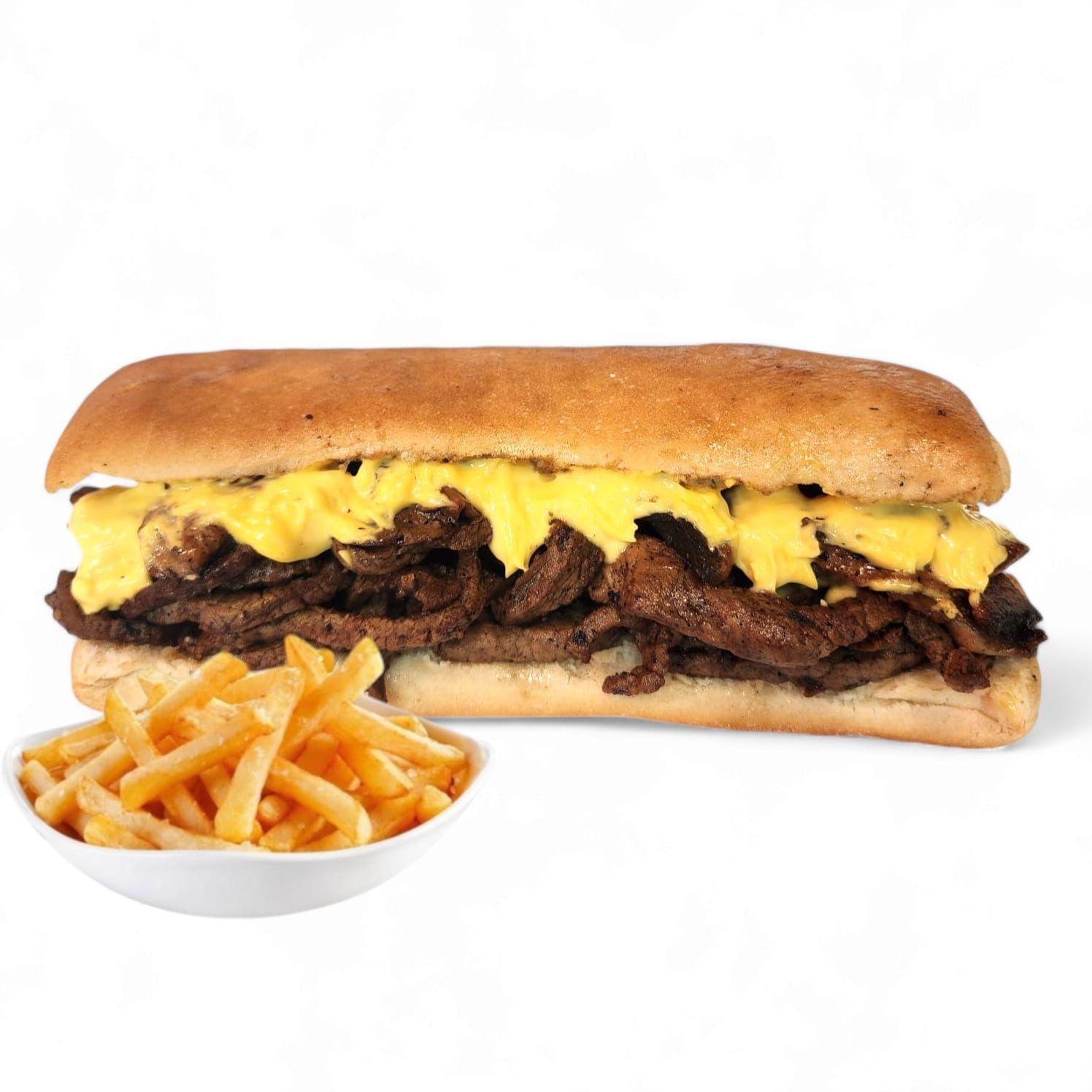 sandwich émincé de boeuf avec frite