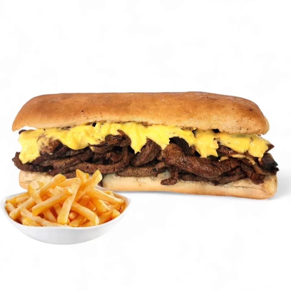 sandwich émincé de boeuf avec frite