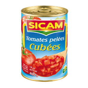 Tomates Pelées Concassées En Cube - La Boite De 400g - Sicam (73)